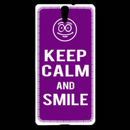 Coque Sony Xperia C5 Keep Calm Smile Violet