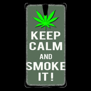 Coque Sony Xperia C5 Keep Calm Smoke it Gris