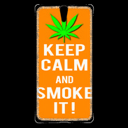 Coque Sony Xperia C5 Keep Calm Smoke it Orange