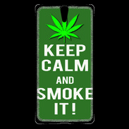 Coque Sony Xperia C5 Keep Calm Smoke it Kaki