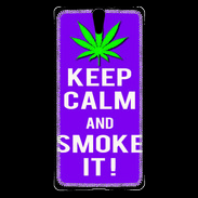 Coque Sony Xperia C5 Keep Calm Smoke it Violet
