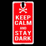 Coque Sony Xperia C5 Keep Calm Stay dark Rouge