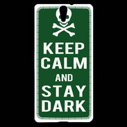 Coque Sony Xperia C5 Keep Calm Stay dark Vert