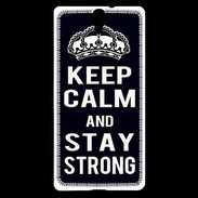 Coque Sony Xperia C5 Keep Calm Stay strong Noir