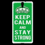 Coque Sony Xperia C5 Keep Calm Stay strong Vert