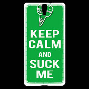 Coque Sony Xperia C5 Keep Calm Suck me Vert
