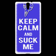 Coque Sony Xperia C5 Keep Calm Suck me Bleu