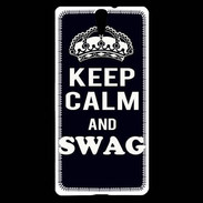 Coque Sony Xperia C5 Keep Calm Swag Noir