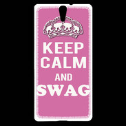 Coque Sony Xperia C5 Keep Calm Swag Rose