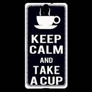 Coque Sony Xperia C5 Keep Calm Take a cup Noir
