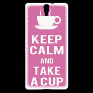 Coque Sony Xperia C5 Keep Calm Take a cup Rose