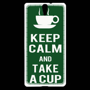 Coque Sony Xperia C5 Keep Calm Take a cup Vert