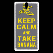 Coque Sony Xperia C5 Keep Calm Take Banana Gris