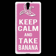 Coque Sony Xperia C5 Keep Calm Take Banana Rose
