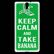 Coque Sony Xperia C5 Keep Calm Take Banana Vert