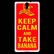 Coque Sony Xperia C5 Keep Calm Take Banana Rouge