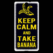 Coque Sony Xperia C5 Keep Calm Take Banana Noir