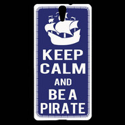 Coque Sony Xperia C5 Keep Calm Be a Pirate Bleu