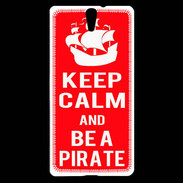 Coque Sony Xperia C5 Keep Calm Be a Pirate Rouge