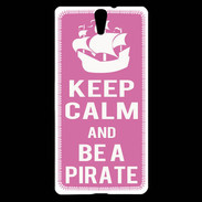 Coque Sony Xperia C5 Keep Calm Be a Pirate Rose
