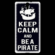 Coque Sony Xperia C5 Keep Calm Be a Pirate Noir