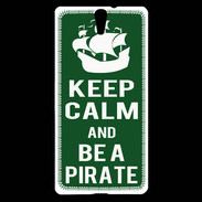 Coque Sony Xperia C5 Keep Calm Be a Pirate Vert