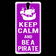 Coque Sony Xperia C5 Keep Calm Be a Pirate Violet