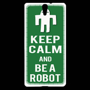 Coque Sony Xperia C5 Keep Calm Be a Robot Vert