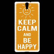 Coque Sony Xperia C5 Keep Calm Be Happy Orange