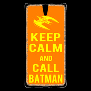 Coque Sony Xperia C5 Keep Calm Call Batman Orange