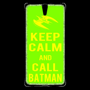 Coque Sony Xperia C5 Keep Calm Call Batman Vert pomme
