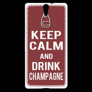 Coque Sony Xperia C5 Keep Calm Drink Champagne Brique