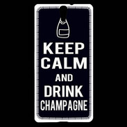 Coque Sony Xperia C5 Keep Calm Drink champagne Noir