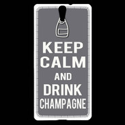 Coque Sony Xperia C5 Keep Calm Drink champagne Gris