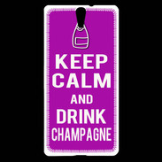 Coque Sony Xperia C5 Keep Calm Drink champagne Violet