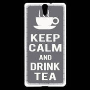 Coque Sony Xperia C5 Keep Calm Drink Tea Gris