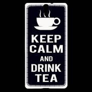 Coque Sony Xperia C5 Keep Calm Drink Tea Noir
