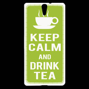 Coque Sony Xperia C5 Keep Calm Drink Tea Vert pomme