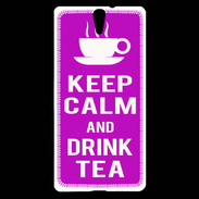 Coque Sony Xperia C5 Keep Calm Drink Tea Violet