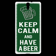 Coque Sony Xperia C5 Keep Calm Have a beer Vert