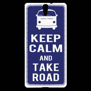 Coque Sony Xperia C5 Keep Calm Take road Bleu