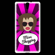 Coque Sony Xperia C5 Miss Shopping Chatain