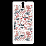 Coque Sony Xperia C5 Adishatz All Over Rugby YM