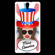 Coque Sony Xperia C5 Miss USA Chatain