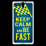 Coque Sony Xperia C5 Keep Calm and Be Fast Bleu