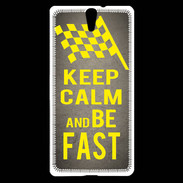 Coque Sony Xperia C5 Keep Calm and Be Fast Gris
