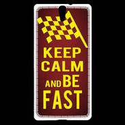 Coque Sony Xperia C5 Keep Calm and Be Fast Rouge