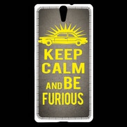 Coque Sony Xperia C5 Keep Calm and Be Furious Gris