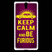 Coque Sony Xperia C5 Keep Calm and Be Furious Rose