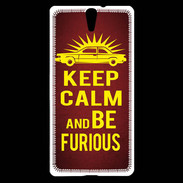 Coque Sony Xperia C5 Keep Calm and Be Furious Rouge